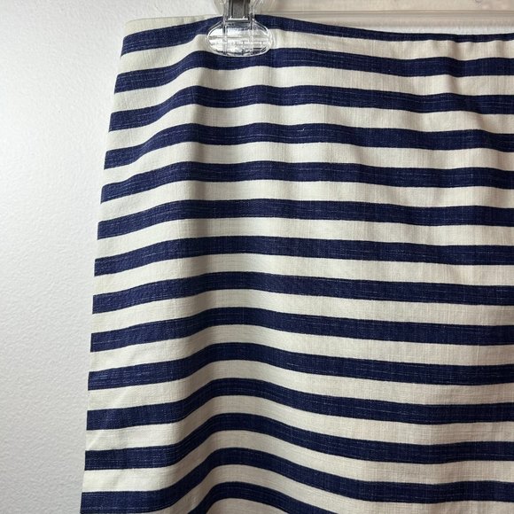 Talbots | Navy and White Striped Pencil Skirt Size 14 - Picture 3 of 6